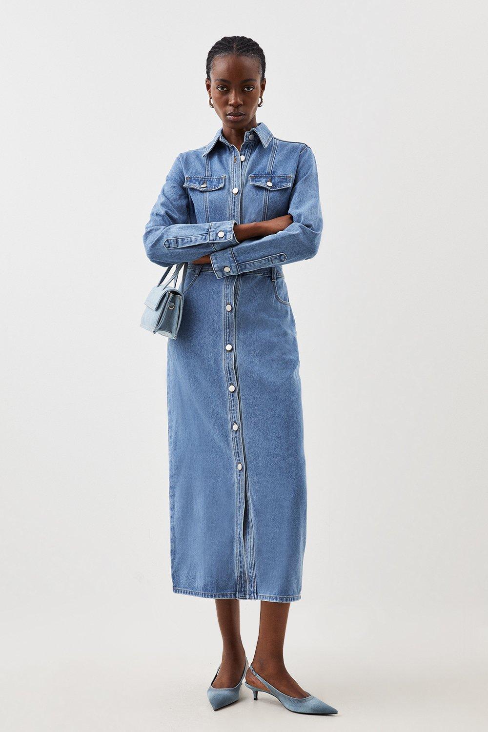 Jeans shirt dress hotsell